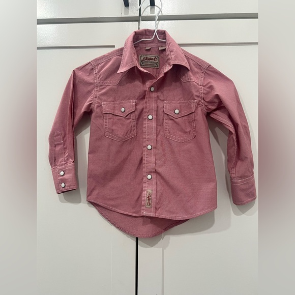 Rafter C Pearl Snap Western Shirt red Long Sleeve XS boys shirt - Picture 1 of 11